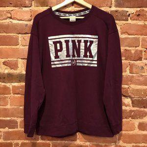 PINK Victoria's Secret Metallic Logo Sweatshirt Size Small